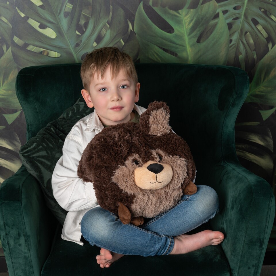 image 1 of Noxxiez Plush Hand Warmer Cushion - Dark Brown Dog