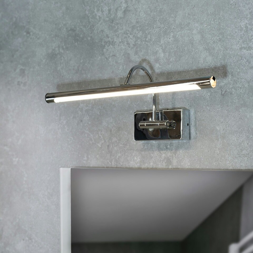 image 1 of ValueLights Alana Polished Chrome IP44 Bathroom Integrated LED Picture Wall Light