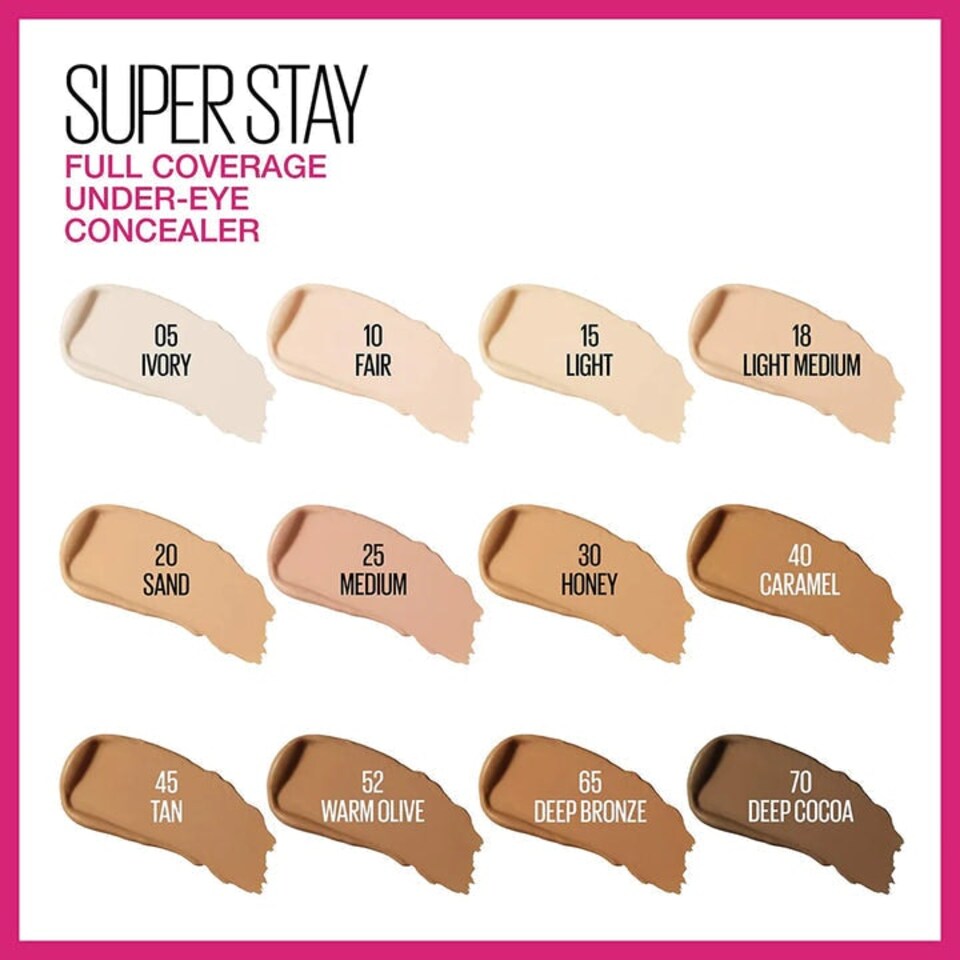 image 1 of Maybelline Super Stay Full Coverage Under Eye Concealer 6ml Yellow | 20 Sand