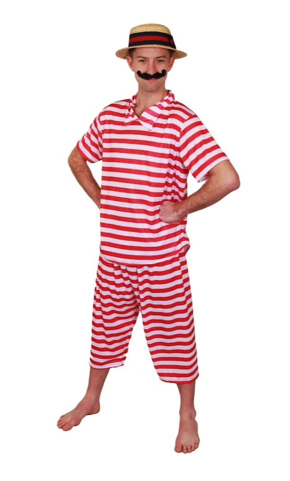 1920s Victorian Bather Costume | Red | L