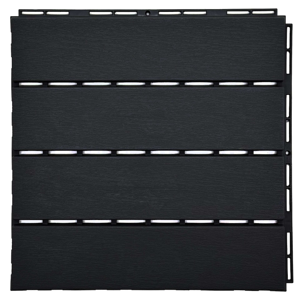 image 1 of Polydeck PVC Interlocking Decking Tiles - Black | Black | Pack of 12