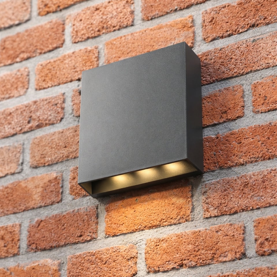 image 1 of CGC SIAN Dark Grey Rectangle Outdoor LED Wall Light | Grey | Dark Grey