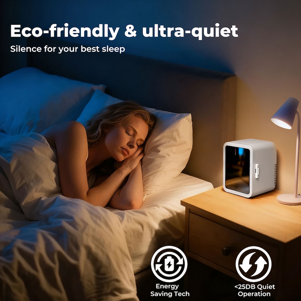 image 1 of Spector Mini Fridge Portable Cooler Warmer with Mirror 5L for Bedroom Office Car