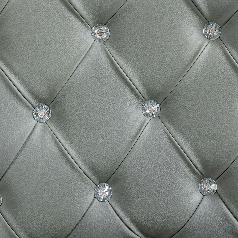 image 1 of Vinsetto Office Chair PU Diamante Padded Ergonomic 360° Swivel Grey