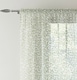 image 2 of Pair of Willow Green Leaf Print on Linen Look Panels, with Rod Pocket Header 229 CM