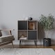 image 3 of Anthracite Oak 4-Cube Storage Unit with 2 Line Doors and Legs | Black | Black & Black | 1