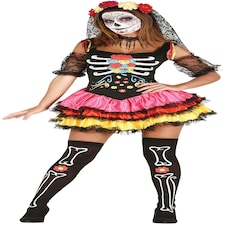 Fancy Dress Adult Catrina Short Skirt Costume - S
