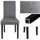 image 4 of Yaheetech Set of 4 Fabric Upholstered Dining Chairs with Solid Wood Legs Grey | Dark Grey