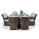 image 6 of Arizona Rectangular 6 Seater Rattan Patio Dining Set | Brown | Brown