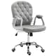 image 1 of Vinsetto Office Chair Velour Diamond Tufted Padded Ergonomic 360° Swivel Grey