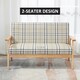 image 8 of HOMCOM Two Seater Sofa with Rubber Wood Frame Linen Fabric Small Couch Beige