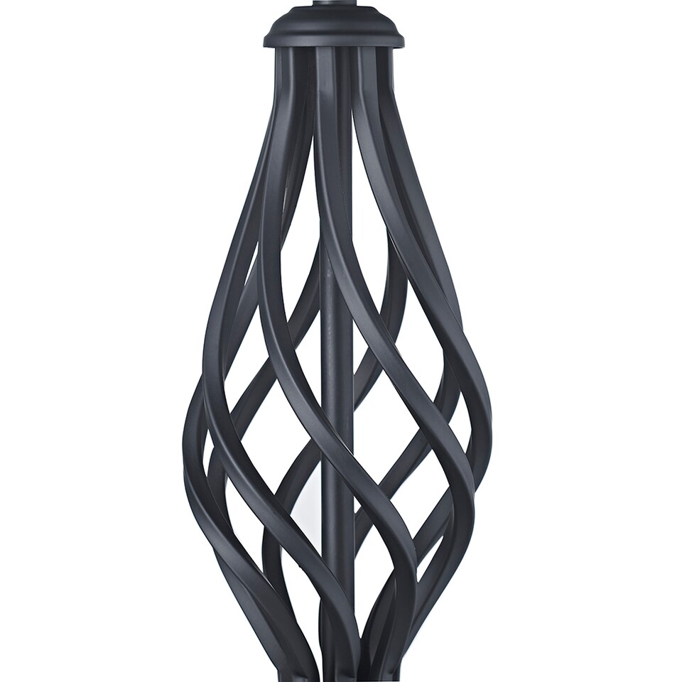 image 1 of Traditional Black Table Lamp Base with Twist Metal Stem Design and Inline Switch | Black