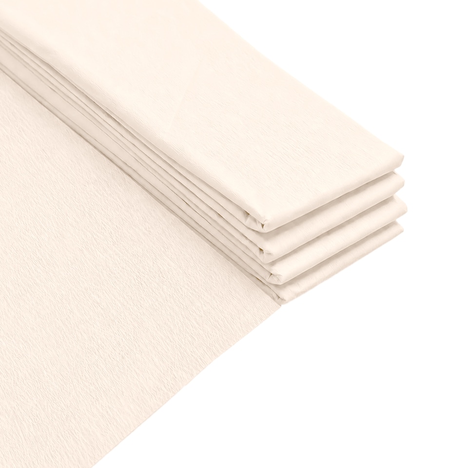 image 1 of Pack of 5 Ivory Crepe Paper Sheets 50cm x 2m 17GSM 35% Stretch Craft Paper