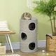 image 2 of PawHut Cat Barrel Tree Tower with Sisal, Cosy Platform, Light Grey