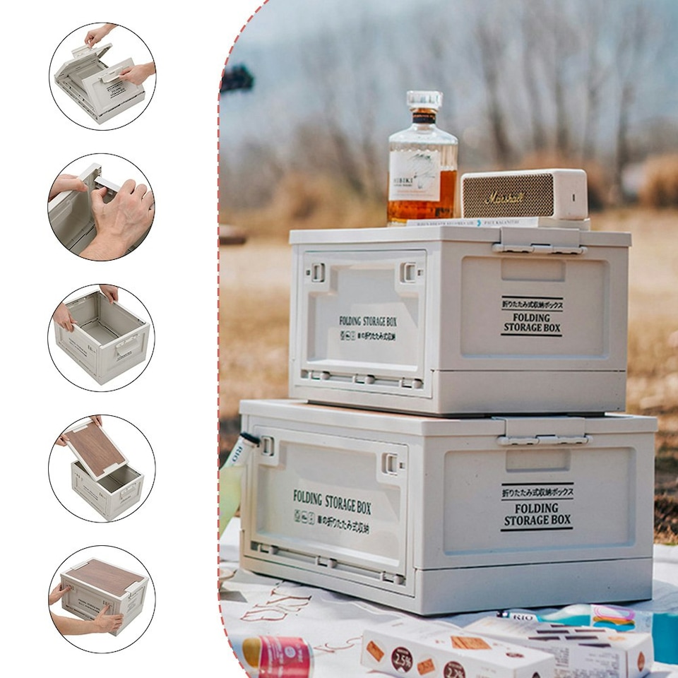 image 1 of Living and Home  Foldable Storage Box - White 45L