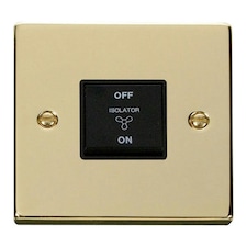 SE HOME Polished Brass 10A 3 Pole Fan Isolation Switch Black | Polished Brass