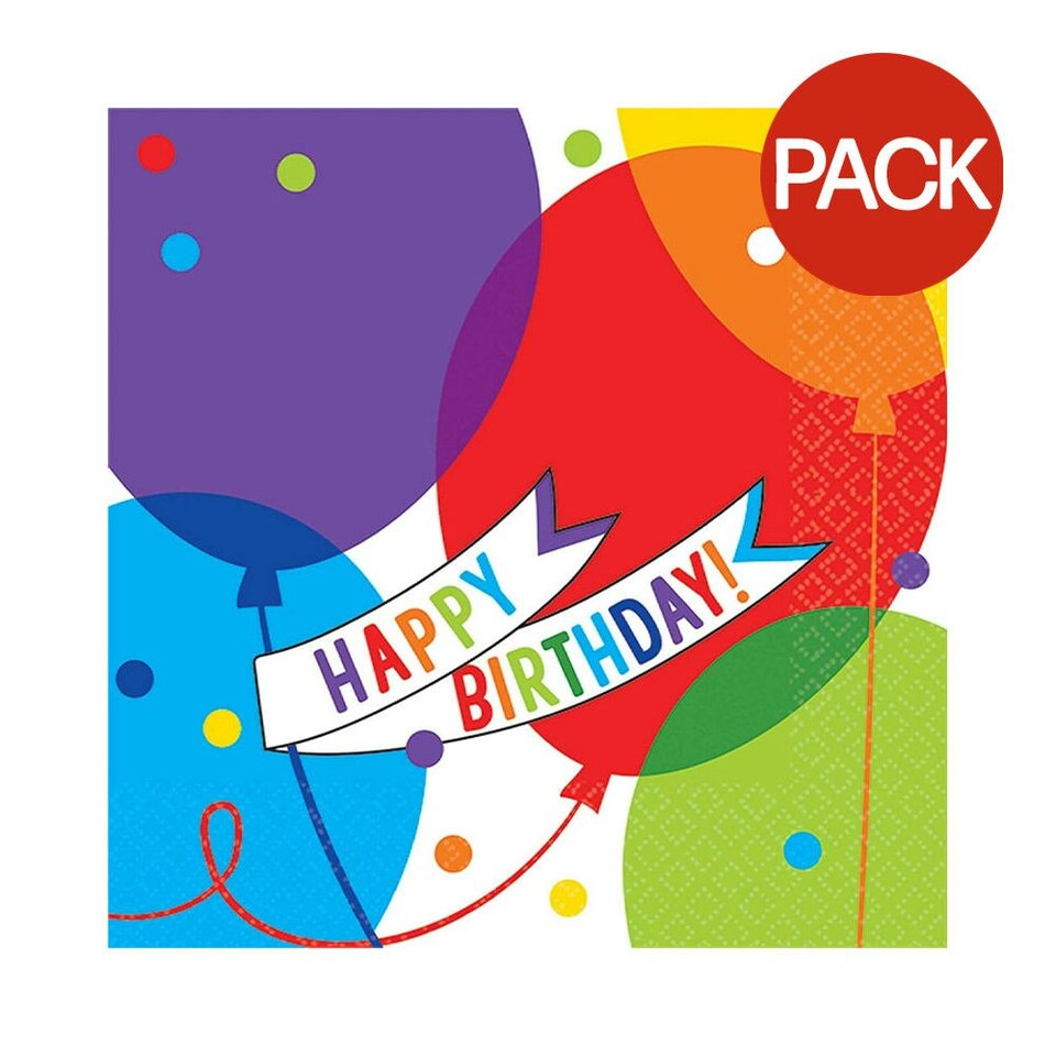 Amscan Balloons Happy Birthday Disposable Nappies (Pack of 36) - Multicoloured - One Size