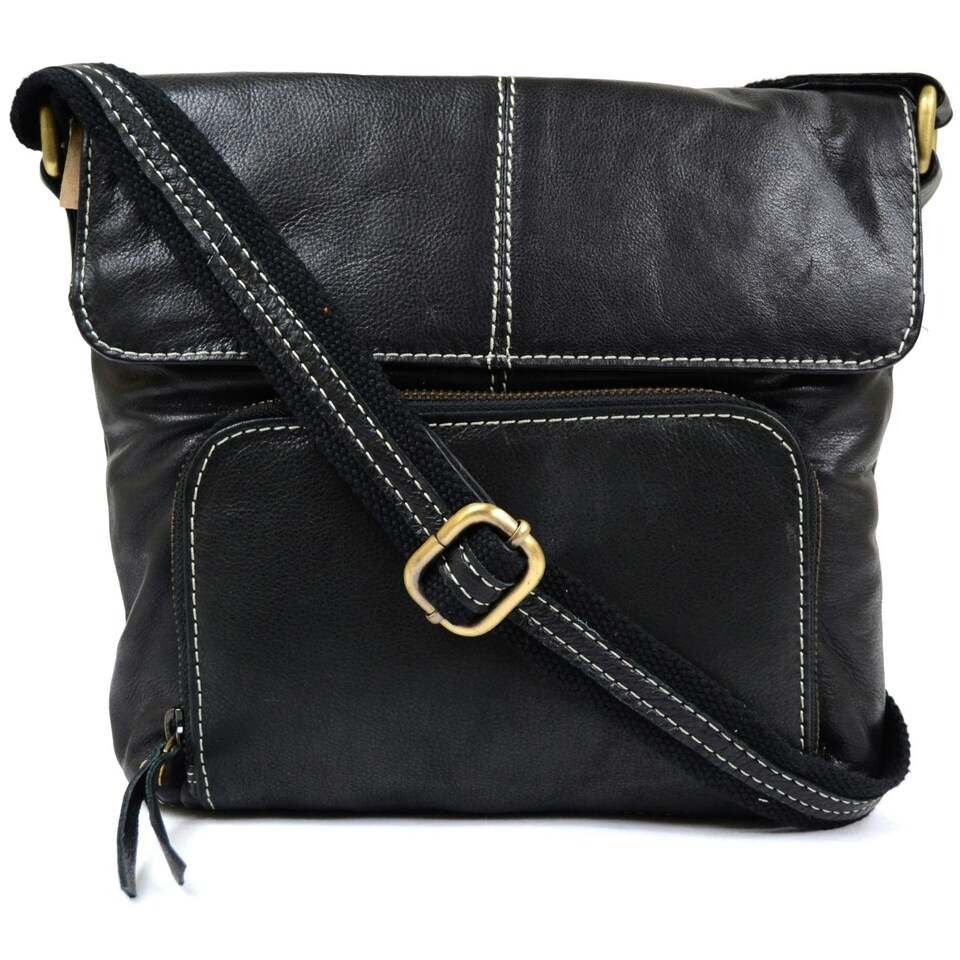 image 1 of Soft Leather Shoulder / Cross Body Bag Blue | Blue