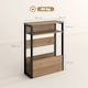 image 8 of HOMCOM Narrow Side Table with Storage, Bedside End Table, Walnut Brown | Brown | Walnut brown