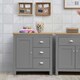 image 2 of Lisbon 1 Door 3 Drawer Storage Cabinet Sideboard Grey & Oak