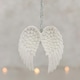 image 2 of Something Different Angel Wings Hanging Ornament - White/Silver - One Size