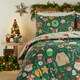 image 3 of Duvet Day Festive Treats Printed Soft Touch Single Duvet Set Green | Single