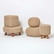 image 5 of Homescapes Linen Round Cotton Knitted Pouffe Footstool - 35 x 40 cm