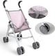image 7 of 5-in-1 Baby Doll Accessories Play Set – Pink Stroller, Cot, Play Mat, Bouncer & Travel Bags Fits 12"–14" Dolls (Doll Not Included)