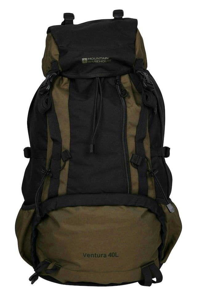 image 1 of Mountain Warehouse 40L Backpack Rucksack Hiking Walking Camping Bag | Green | Khaki