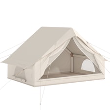 Outsunny Inflatable Tent Waterproof for 2-4 Person | Cream | Beige | 300 x 210 x 190 cm