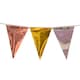 image 1 of Metallic Rose Gold, Gold & Silver Alternating Party Bunting 10m with 20 Pennants