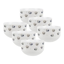 Spring Sheep Ceramic Bowl - Set of 6