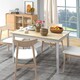 image 6 of HOMCOM Dining Table for 4, Solid Wood Farmhouse Kitchen Table for Living Room, Dining Room, 120 x 75 x 75cm, Natural