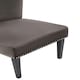 image 5 of Interiors by Premiers Grey Velvet Dining Chair, Dining Room Accent Chair, Velvet Upholstered Wing Chair with Wooden Legs