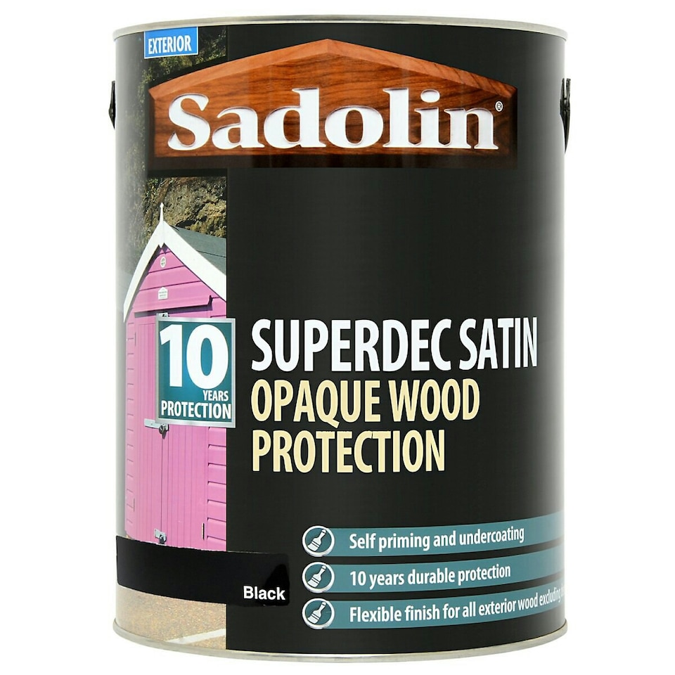 Sadolin Superdec Opaque Wood Protect - Black Satin - 5L