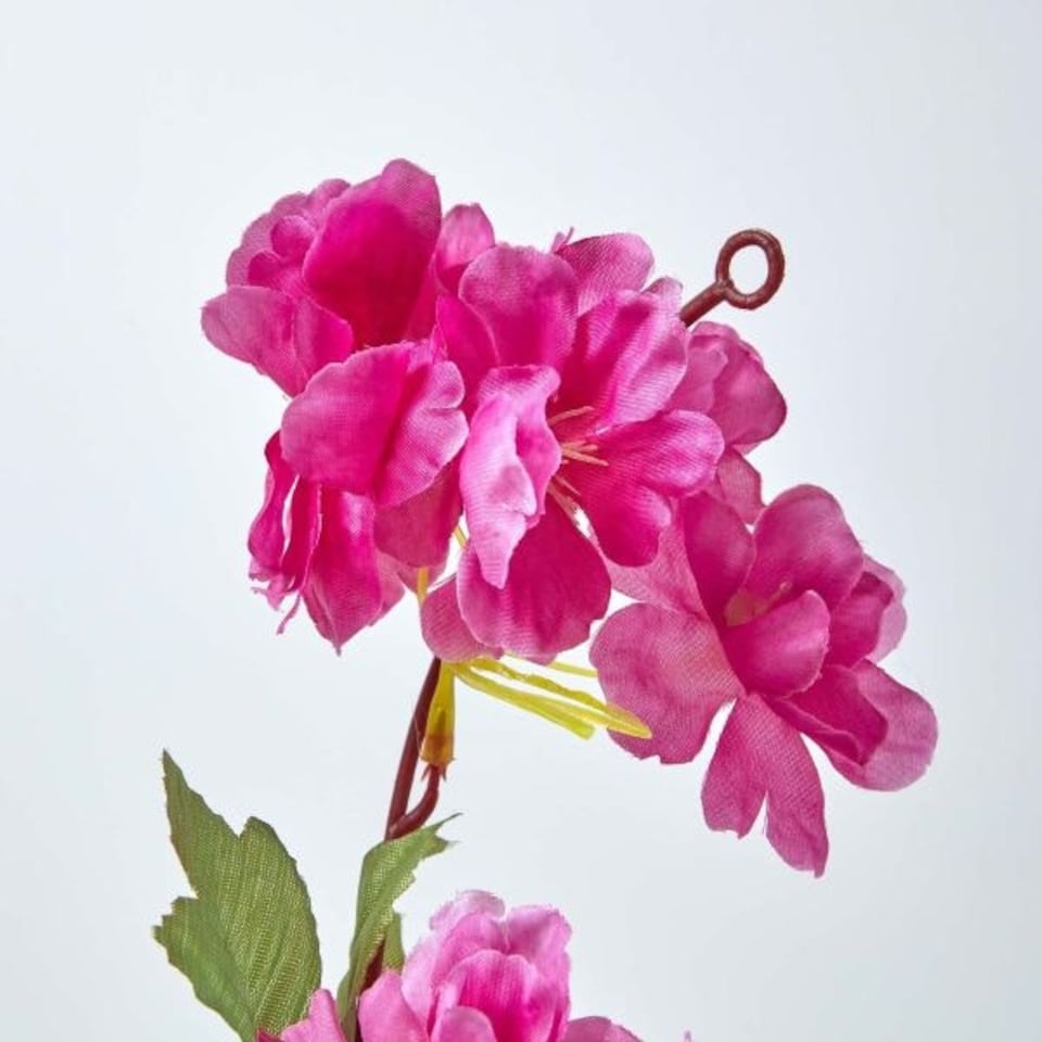 image 1 of Homescapes Set of 3 Cream, Cerise and Pink Artificial Blossom Flower Garlands, 5 Ft