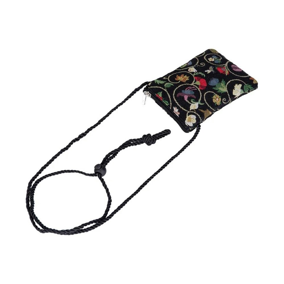 image 1 of Signare Tapestry Smart Phone Crossbody Bag Black | Black