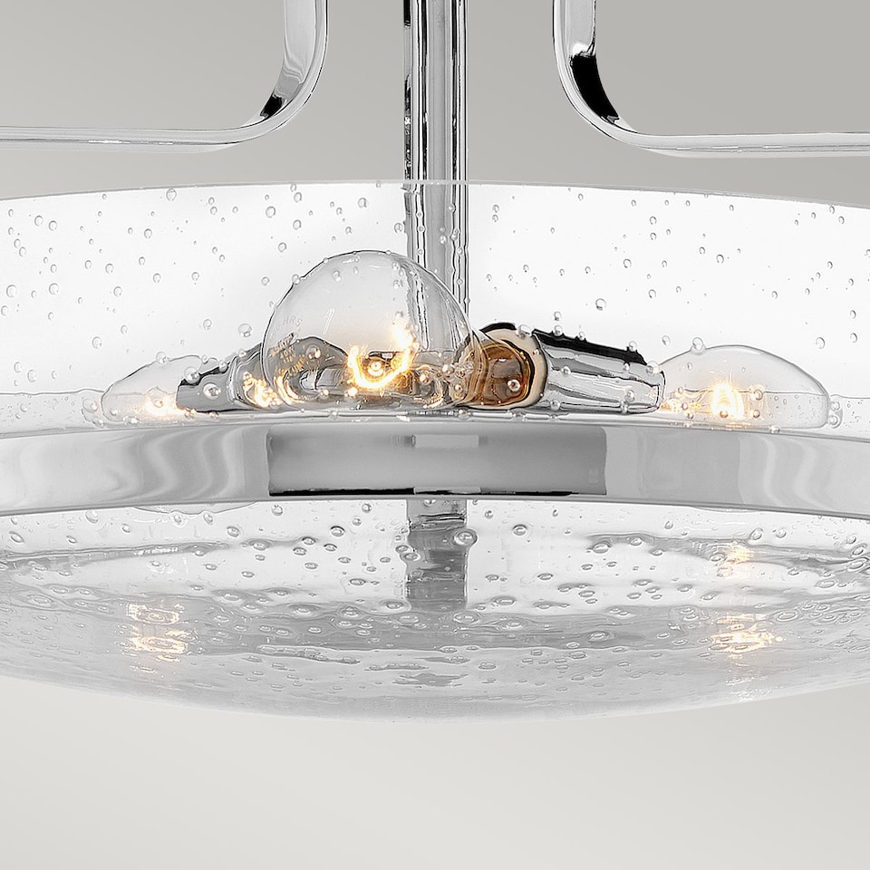 image 1 of Harper 3 Light Bowl Semi Flush Ceiling Light, Polished Chrome