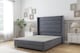 image 1 of Sloomy Sterling Steel Plush Divan Bed Base No Drawers With 54 Inch Wingback Headboard & 12 Inch Matching Footboard | Grey | Steel | Small Single | 1