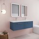 image 4 of Retro 2 Drawer Wall Hung Vanity Unit with Double Polymarble Basin - 1200mm - Satin Blue - Balterley Blue
