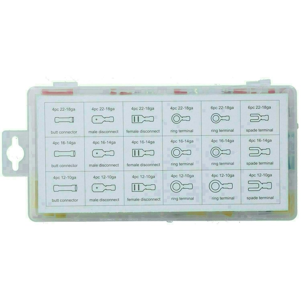 image 1 of Electrical Ratchet Crimping Crimp Pliers with 76pc Insulated Terminals Spades