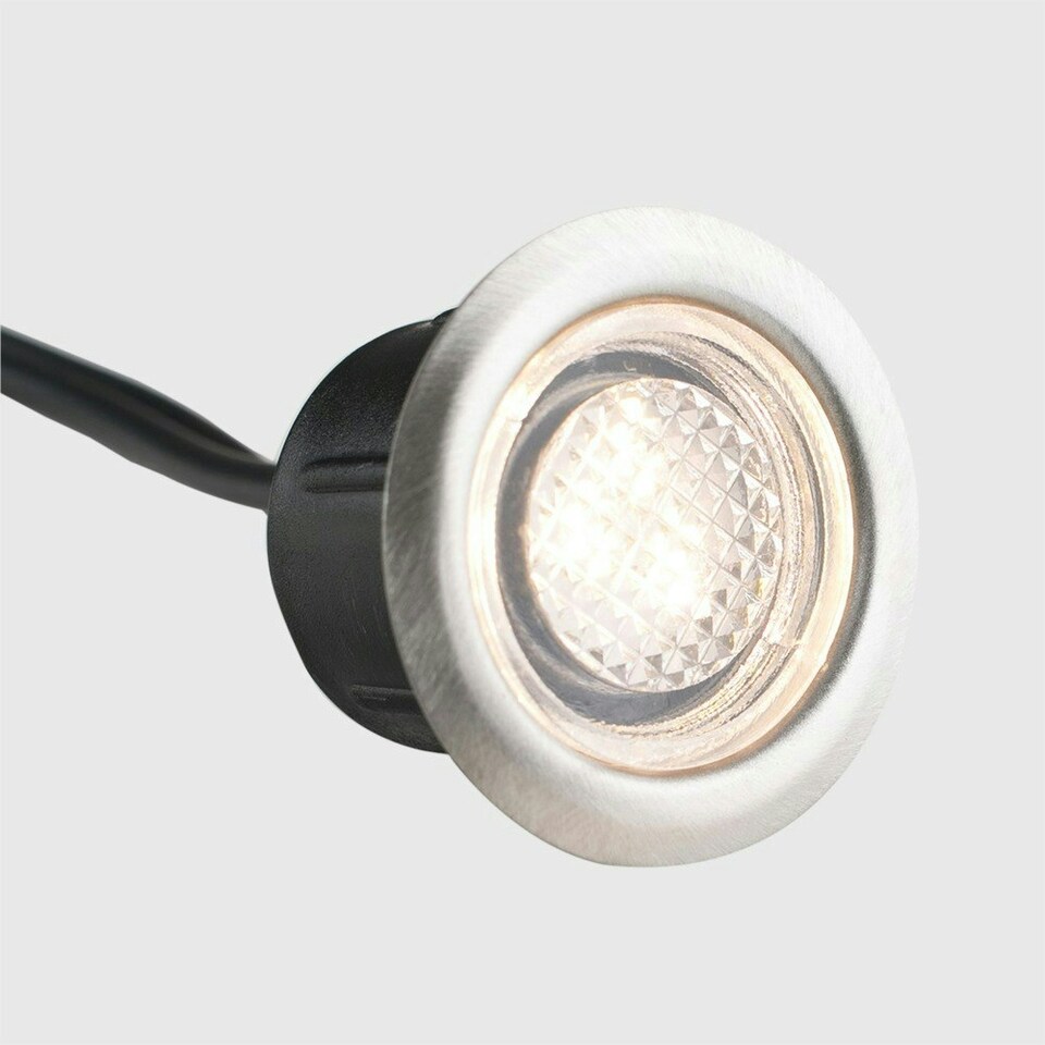 image 1 of ValueLights 10 Pack IP67 Rated 40mm Warm White LED Round Decking Kitchen Plinth Lights Kit