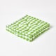 image 1 of Homescapes Green Block Check Cotton Gingham Floor Cushion - 40 x 40 cm | Green | 40 x 40 cm
