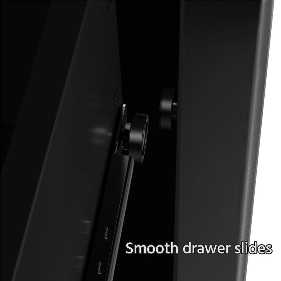 image 1 of Yaheetech Modern Style Side Table with 3 Spacious Drawers Black