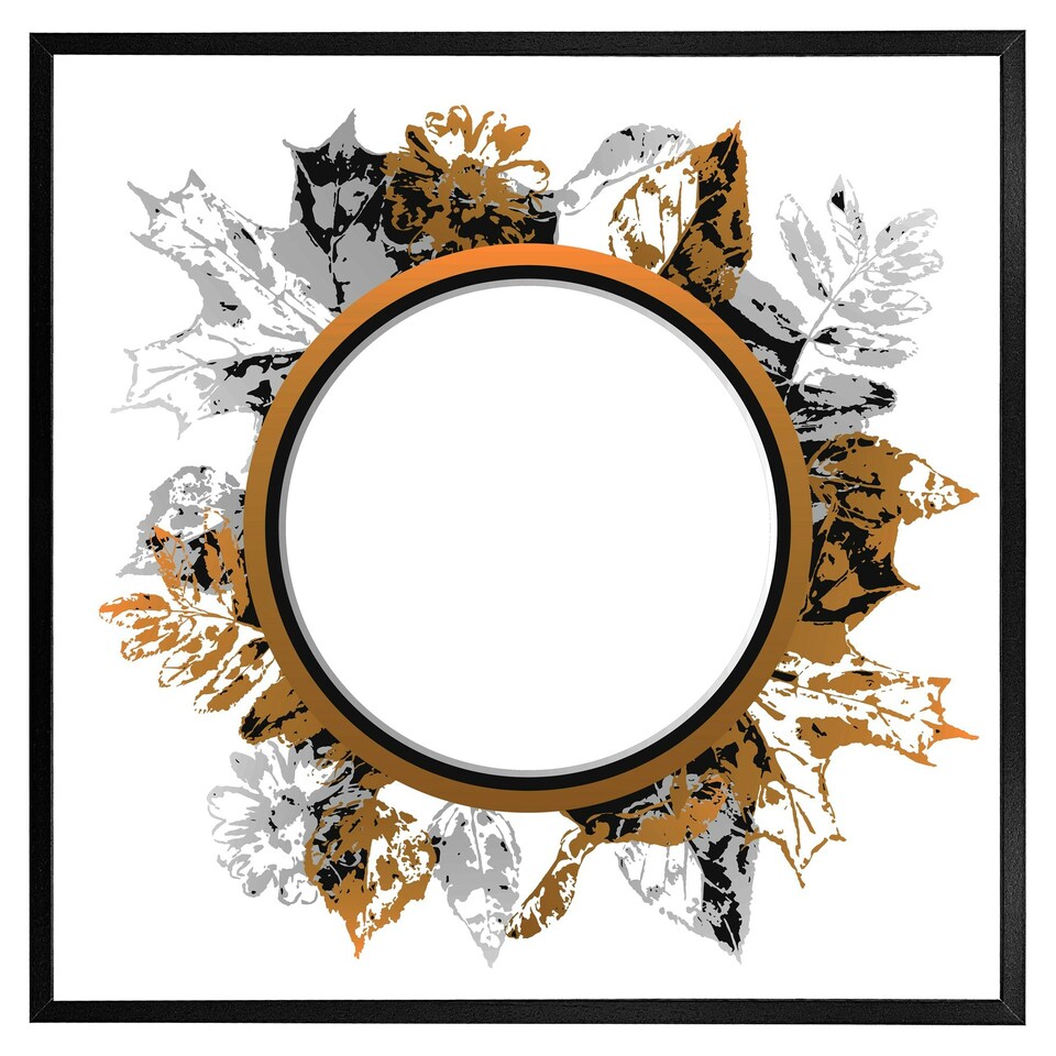 image 1 of Paint print autumn decoration (Picture Frame) Grey | M