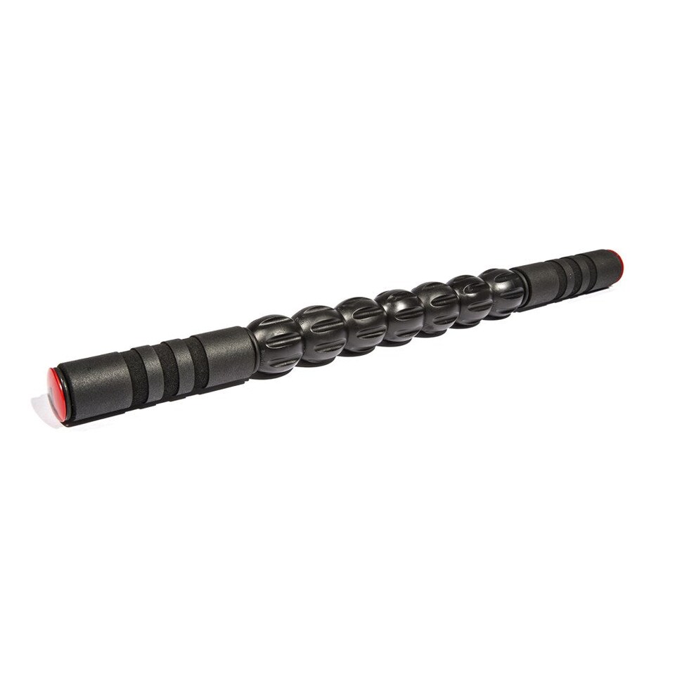 image 1 of Adidas 48.7 cm Massage Roller Stick - Seven Rotating Balls, Black/Red | Black | Black/red | L 48.7 x W 3.9 x H 3.9cm