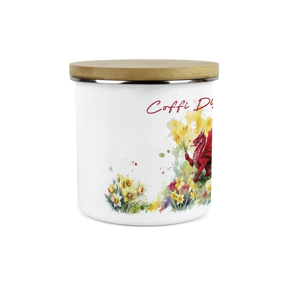 image 1 of Daffodils & Dragon Welsh Large Coffi Digaffein Canister (Decaf Coffee)