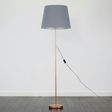 ValueLights Modern Copper Metal Standard Floor Lamp With Grey Shade