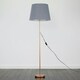 image 1 of ValueLights Modern Copper Metal Standard Floor Lamp With Grey Shade