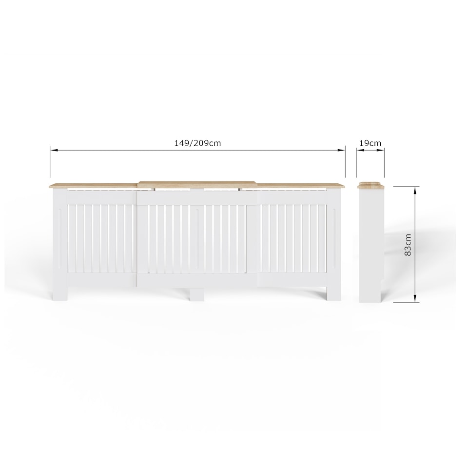 image 1 of Longslow Adjustable Radiator Cover | White | White